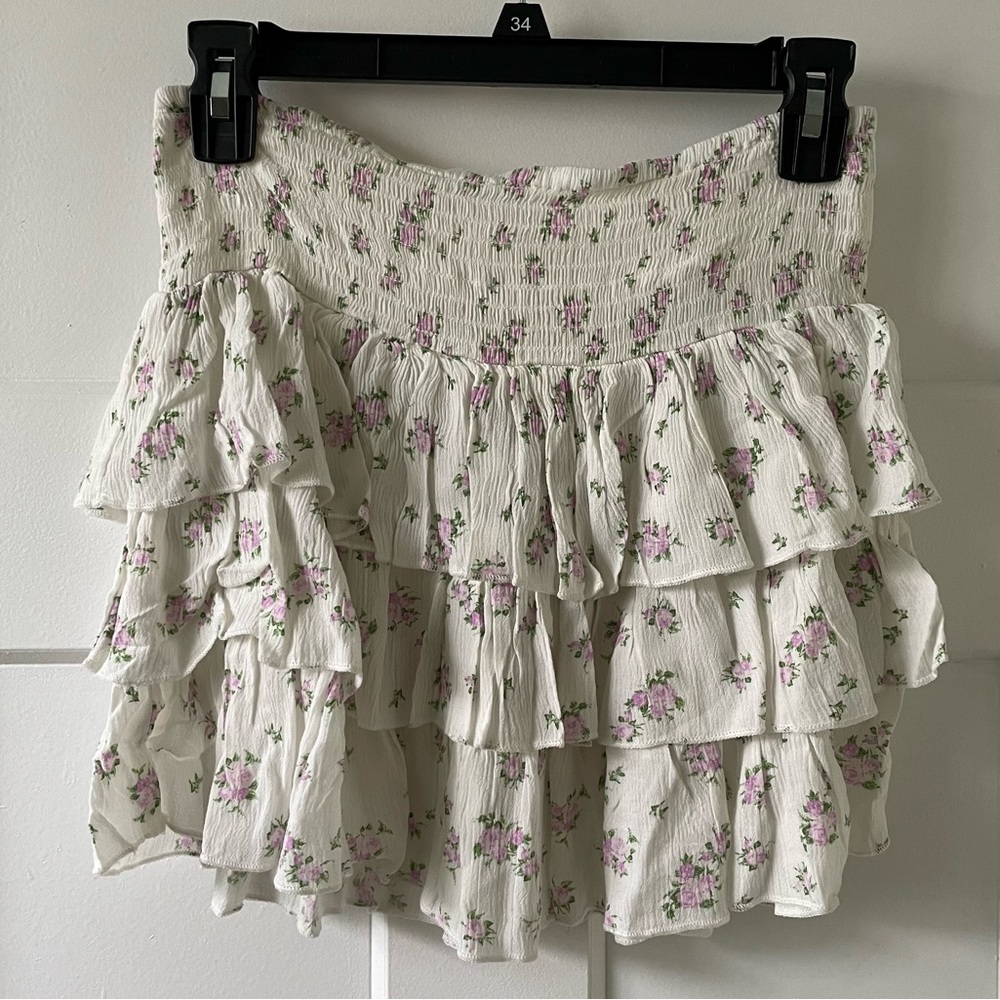 NWT Bershka Floral Ruffle Skirt